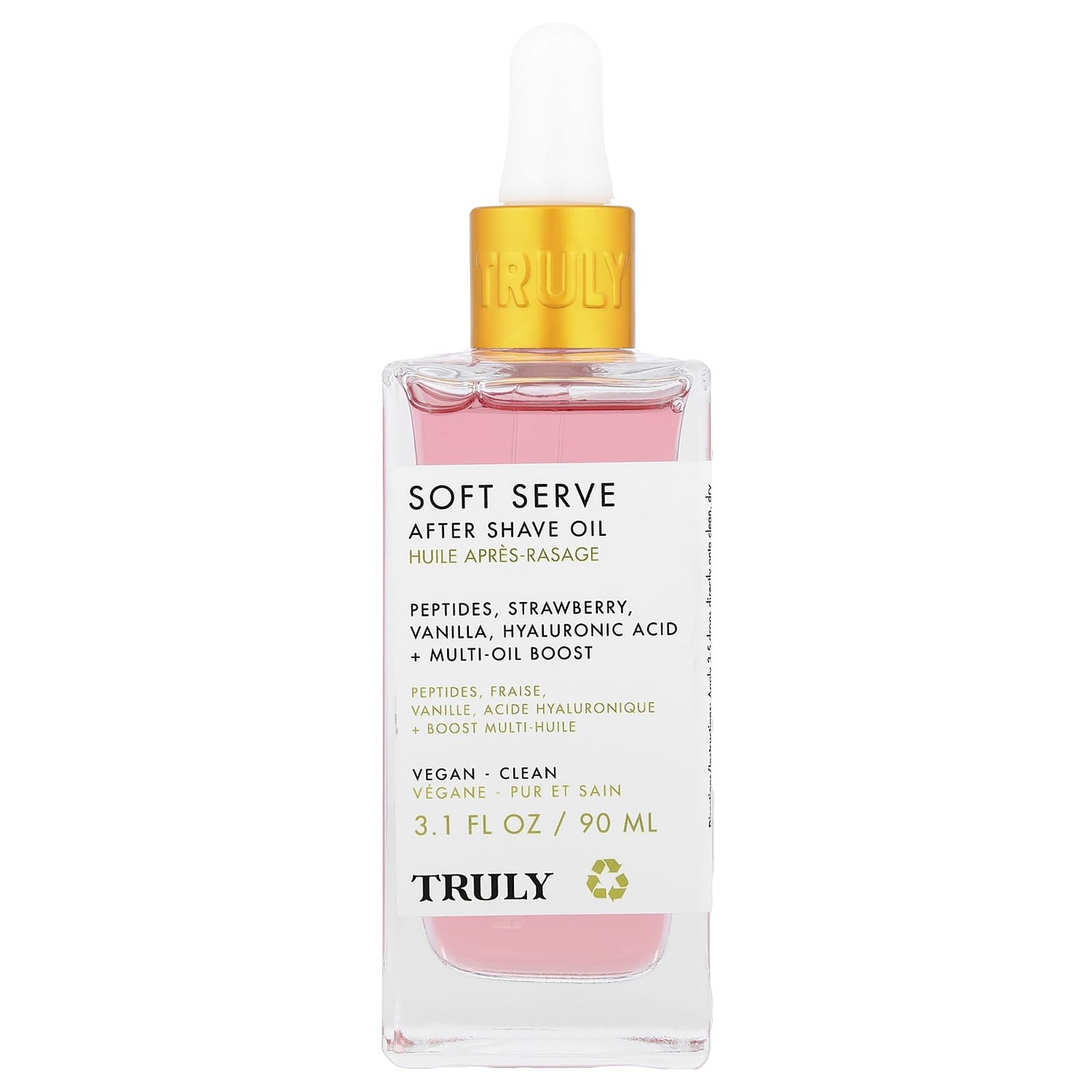 Truly Soft Serve After Shave Oil botella original rosa
